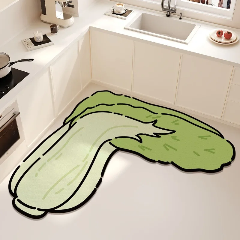 Kitchen Floor Mat Non-slip and Oil-proof Scrubbable Leave-in Waterproof Carpet Oil-absorbing Foot Mat