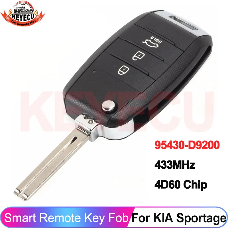 

KEYECU 95430-D9200 для KIA Sportage 2016 2017 2018 2019 флип-брелок с дистанционным управлением 95430-F1200 RKE-4F26 D9200 F1200 433 МГц 4D60 чип