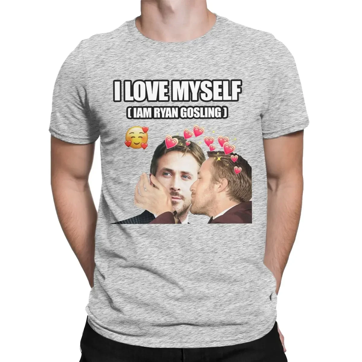 Men Funny Meme Leisure 100% Cotton Tees Crew Neck Short Sleeve T Shirts Unique Tops I Love Myself Ryan Gosling T-Shirts print