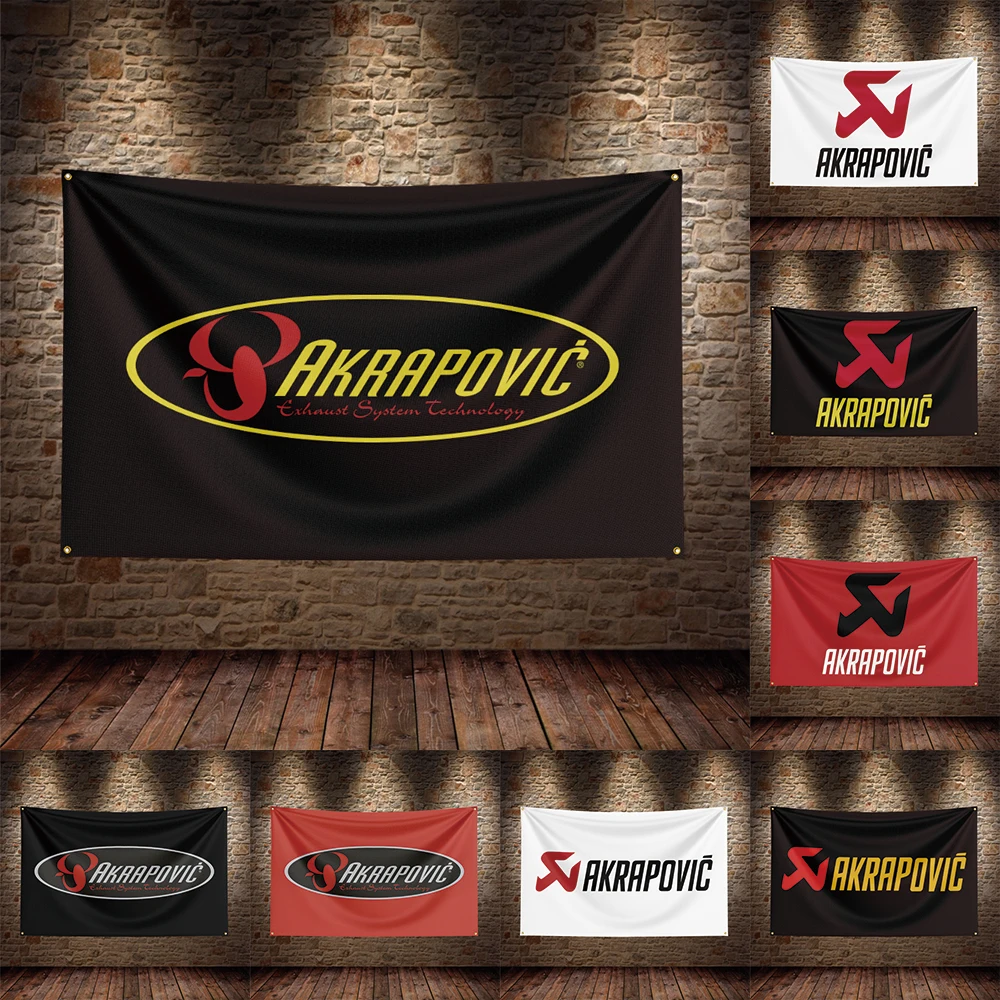 3x5 Ft Akrapovic Flag Polyester Printed Auto Parts Flags for Decor