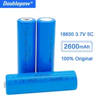 Doublepow  18650 battery 3.7v 2600mah 18650 rechargeable lithium battery for flashlight batteries