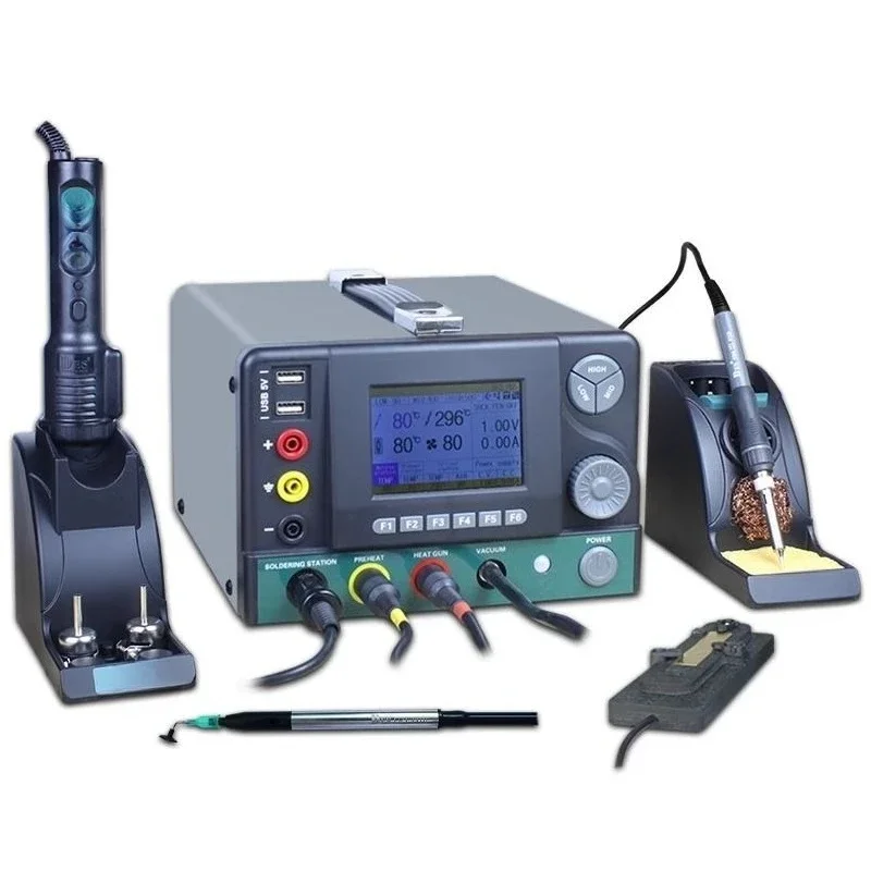 Multifunctional five-in-one electric soldering iron constant temperature hot air gun welding table electric welding pen