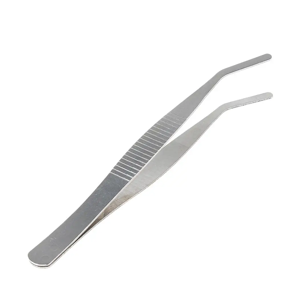 Curved Round Tip Stainless Steel Tweezers 12 cm/ 4.7 inch Lab