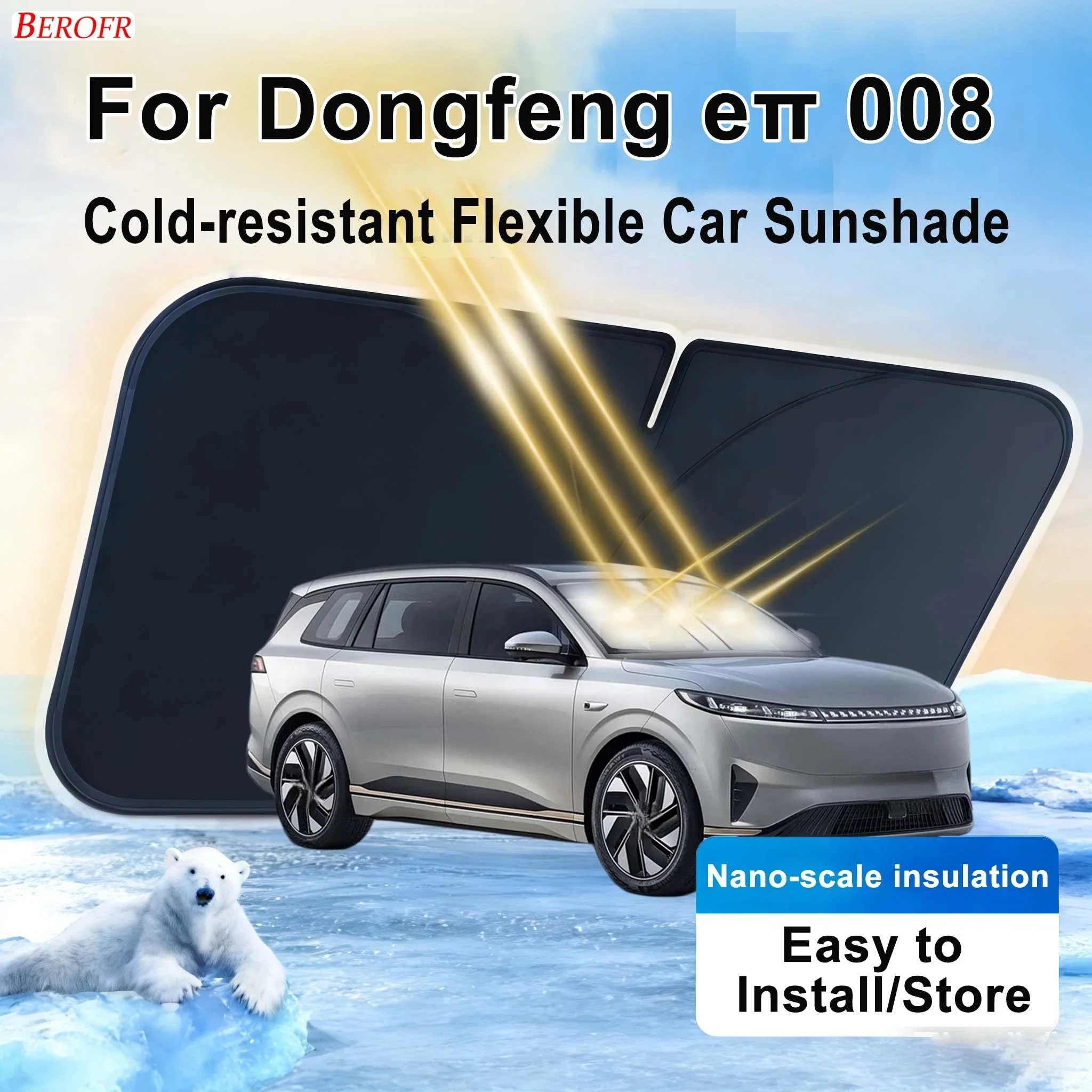 For Dongfeng 008 2024-2026 Car Windshield Sunshade Cover Front Window Sun Shade Heat Insulation Summer Auto Accessories