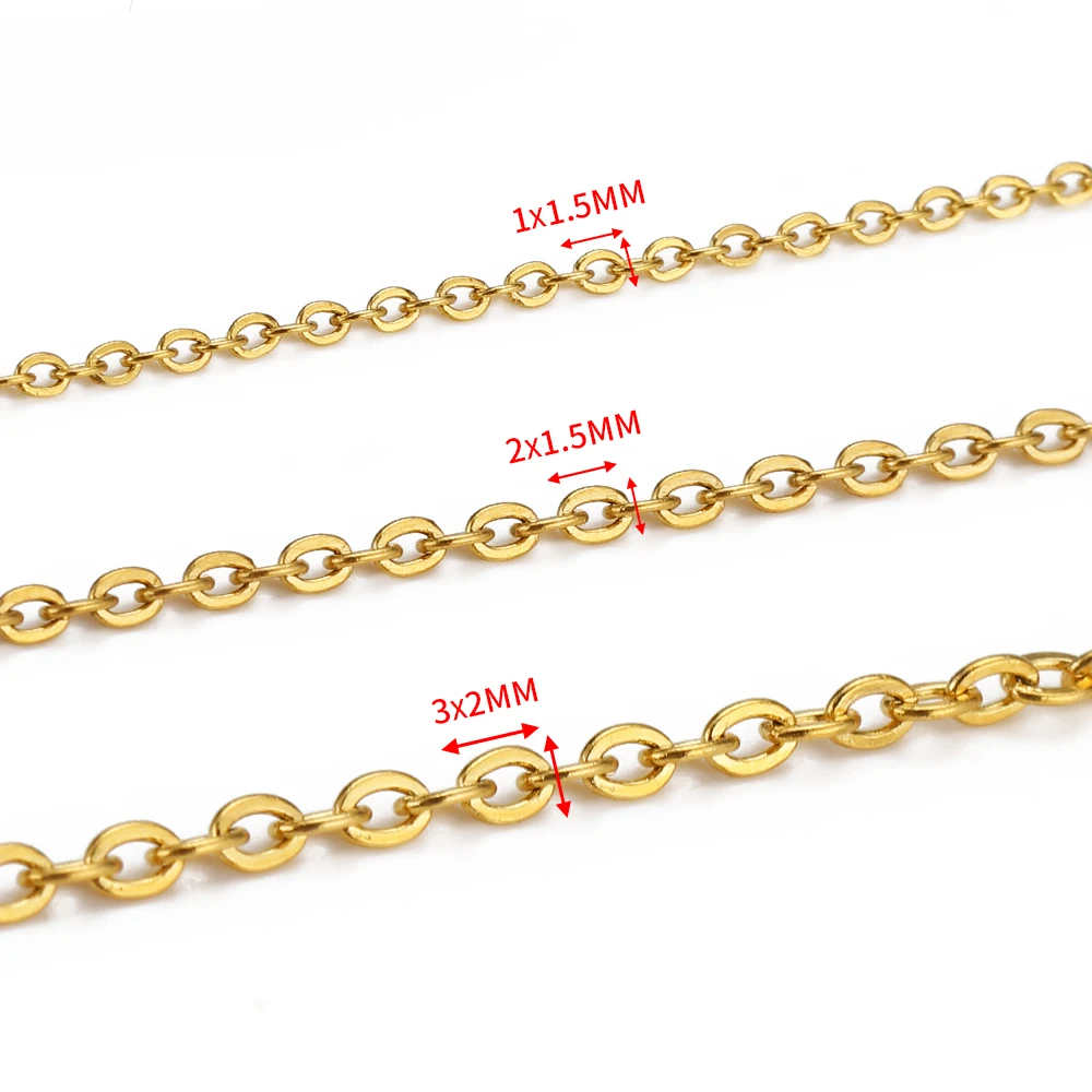 10Meters 2Meters 1/1.5/2mm Stainless Steel O Shape Cross Chains for DIY Necklace Bracelet Jewelry Making Accessories image 5