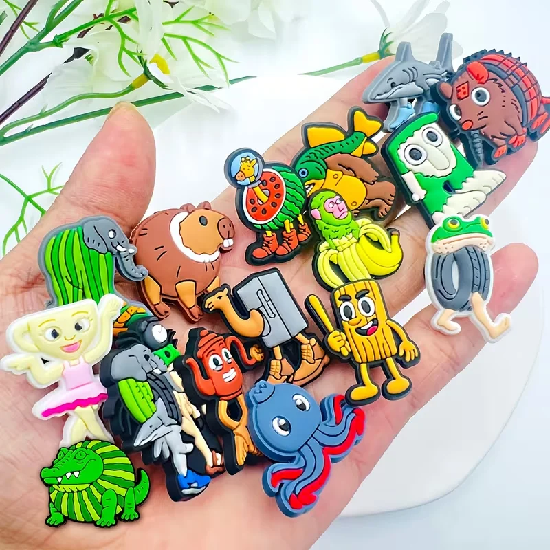 16 pieces of Italian Brainrot character pendants suitable for shoes, beach bags, wristbands - detachable DIY accessories|