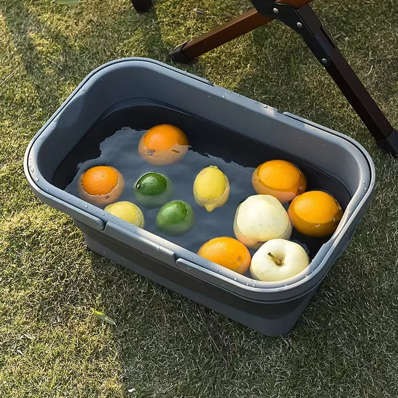 Cajas plegables para acampar al aire libre, cestas de almacenamiento de picnic en el campo, cestas de picnic de mano, caja de almacenamiento portátil de artículos diversos