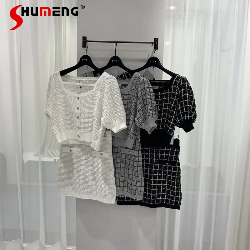 

Japanese Sweet Princess Style Mini Skirt and Top 2-Piece Set Spring and Autumn New Girl's Sweet Elegant Slim Top and Skirt Set