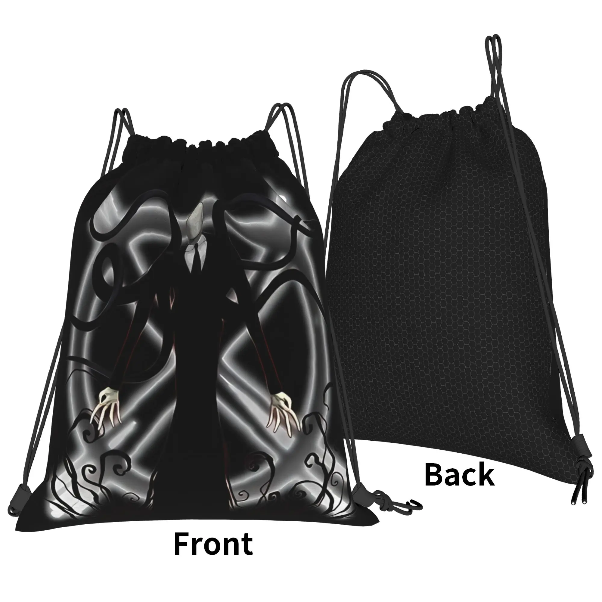 Slenderman Sigil CCreepypasta Portable Sports Riding Gym Drawstring Vintage Horror Storage Backpacks