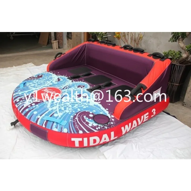 Water drag sofa inflatable water skiing towing ring 2 people 3 seater high backrest thickened surfing water play air cushion