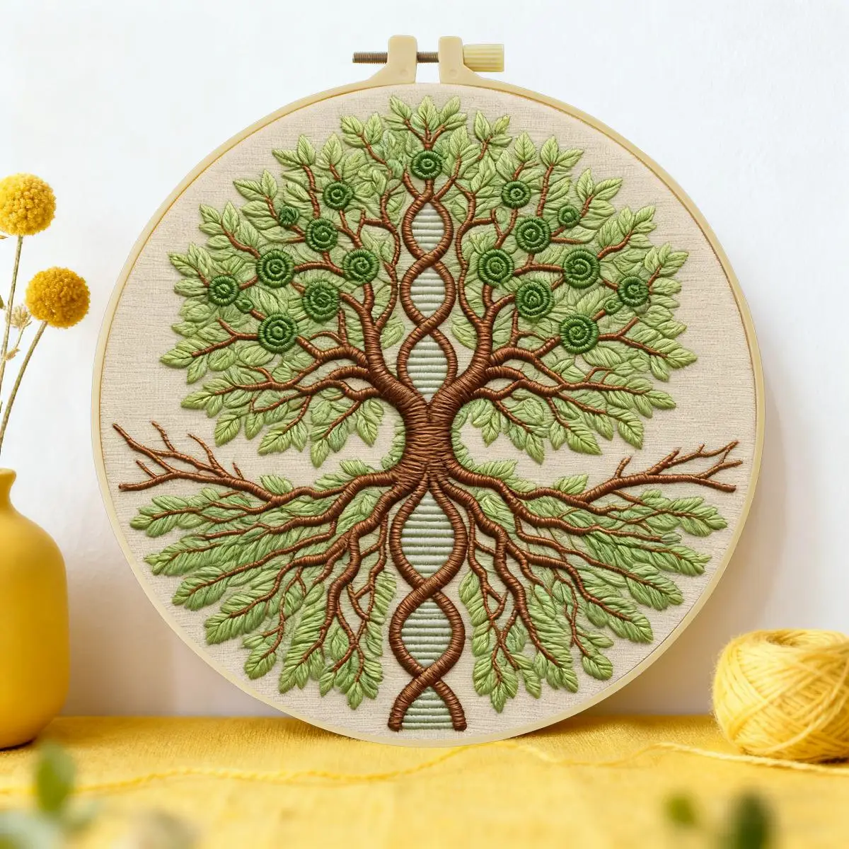 1 Stück 20X20CM/15X15CM 7,87/6,3 Zoll Baum des Lebens Stickerei Starter-Kit DIY-Kit DIY-Stickerei-Set Handarbeiten Nadelkunst – Detail 1