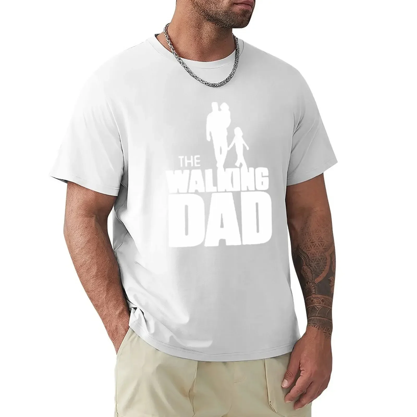 2024 New Father\'s Day Mens T-shirt for Men Trendy Summer Fashion Funny Dad A Base Print Walking Dad Tops Oversized T Shirts