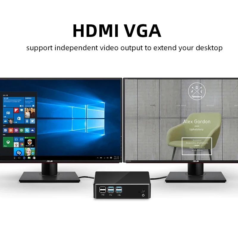 XCY 미니 PC 인텔 코어 프로세서 I7 5500U I5 5200U I3 5005U 8GB DDR3L 128GB 256GB SSD 300Mbps WiFi 8개 USB 포트 윈도우 10 리눅스 썸네일 5