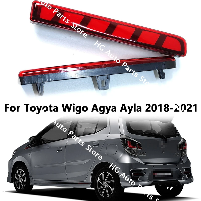 

Left and Right For Toyota Wigo Agya Ayla 2018 - 2021 Car Bumper Brake Light Fog Lamps Brake Reflector 2PCS LED Rear Bumper Light