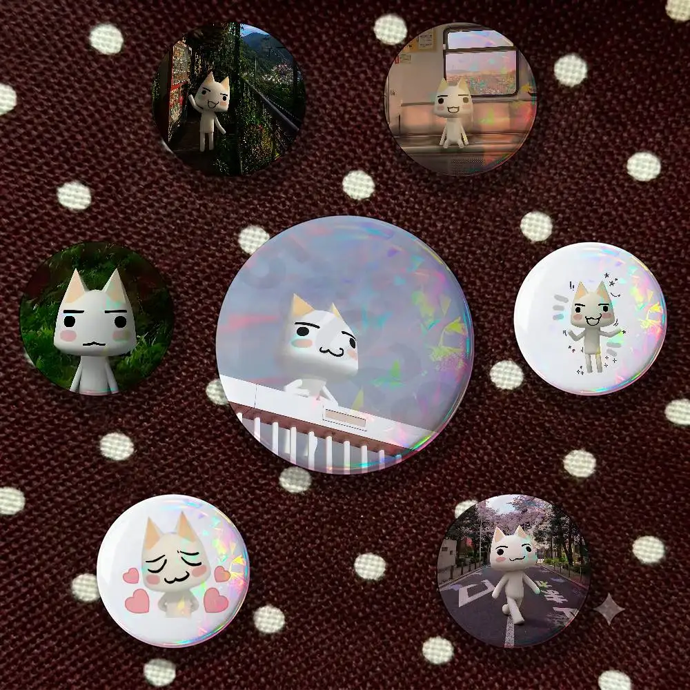 Inoue Cute T-Toro Tinplate Enamel Pins Creativity Printed Pictures Text Metal Lapel Badges Brooches