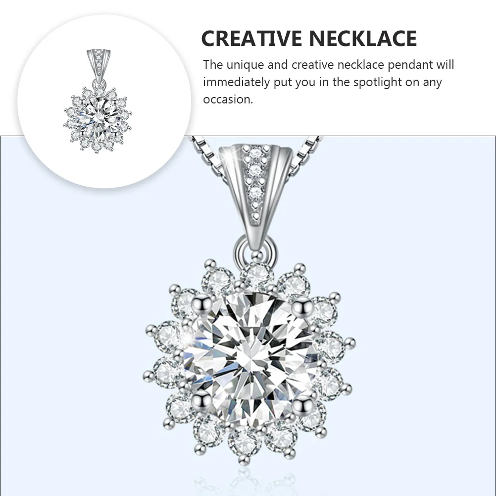 

Sunflower Shaped Artificial Zircon Pendant Elegant Necklace Pendants Clavicle Accessory Crafts Making Material Jewelry DIY