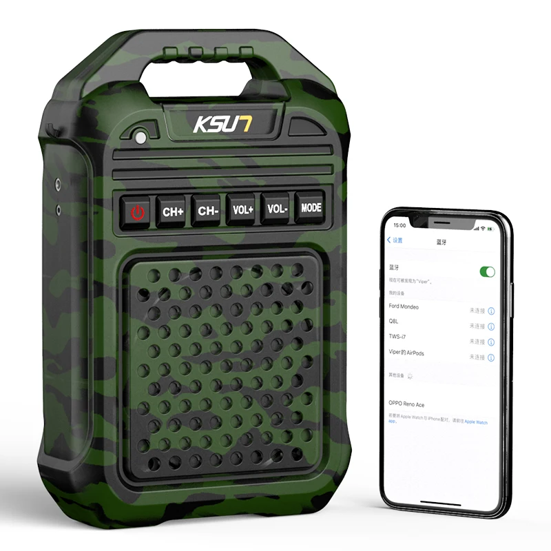 KSUN Manufacturer Walkie Talkie Portable Wireless Blue Tooth BT Speakers Horn High Power Sound Equipment Amplifiers Speaker