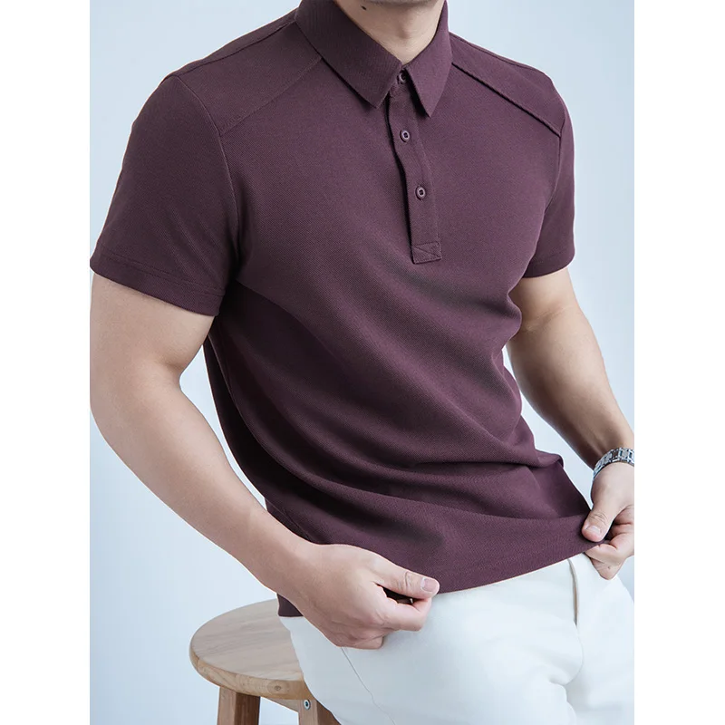 

Men's Pique Polo Shirt Summer Shoulder Panel Design 66.2% Cotton Breathable & Quick-Dry Classic Colors M-4XL