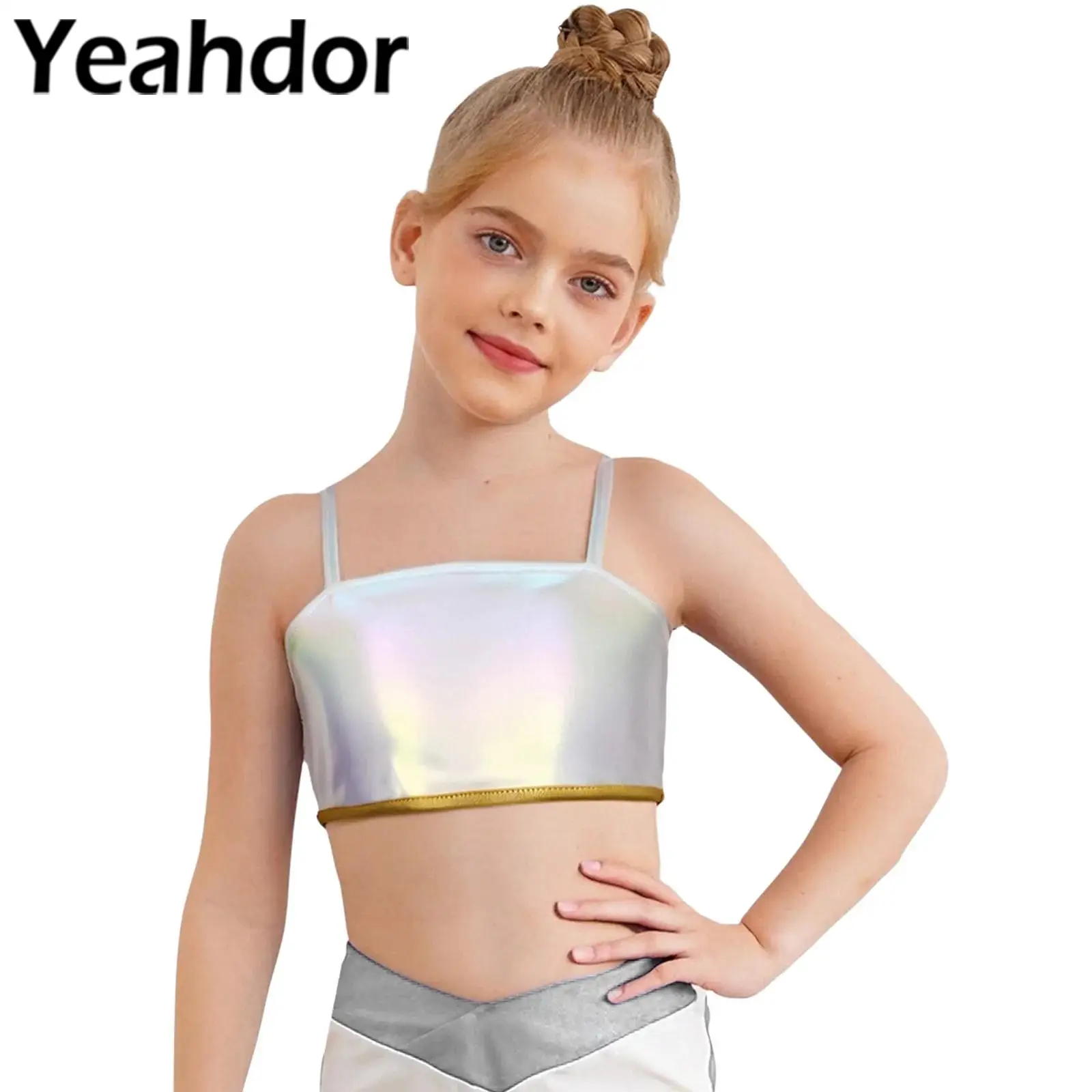 

Костюмы для косплея Hunter Singer для девочек, Радужный глянцевый укороченный топ на Хэллоуин, демон, регулируемые бретели для популярных танцевальных мероприятий