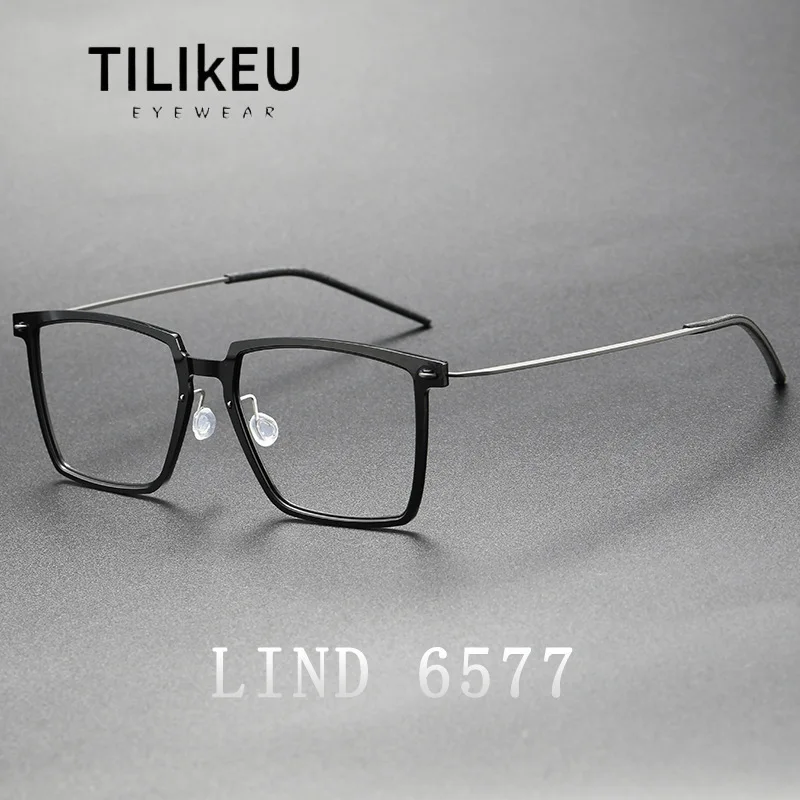 

Denmark Screwless Eyewear Designer Nylon Titanium Glasses Frame Trend Men's Retro Full-Rim Square Business Ultralight Eyeglasses