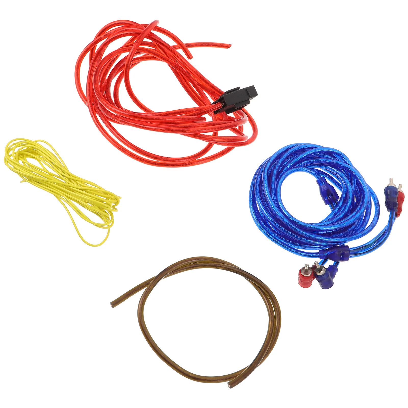 

4Pcs Car Audio Amplifier Wiring Heavy Duty Multilayer Shielded Stable Subwoofer Speaker Connection Cables Auto Amplifier
