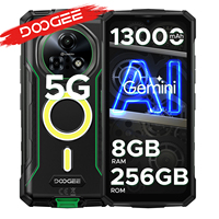 DOOGEE Fire 7 Pro 5G Rugged Phone 6.6'' Dual Camping Lights Support PoC 13000mAh Battery Dimensity 6300 Android 15 Smartphones