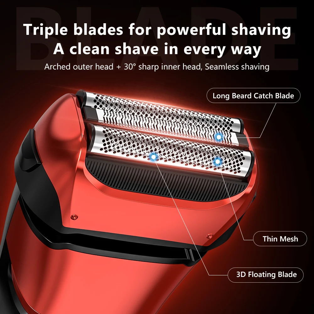 Sejoy Razor Electric Shaver Professional Reciprocating Shaving Machine with Beard Trimmer for Men IPX7 Waterproof FK-608