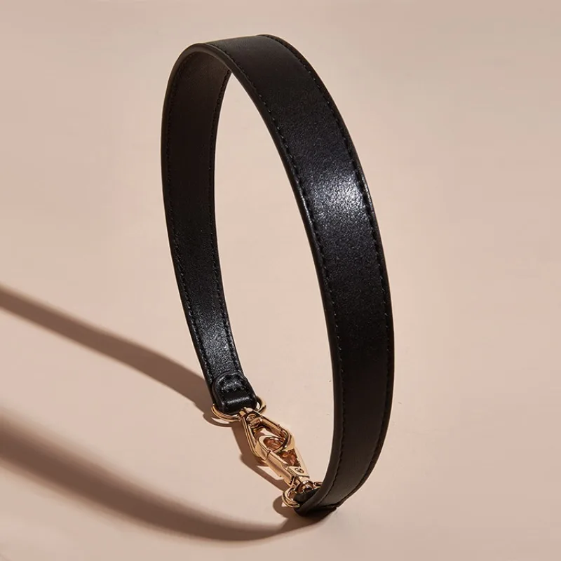 Shoulder Strap Pu Leather Women Shoulder Bag Hand Strap Fashion Bead Accessory Underarm Hand-Held Short Strap
