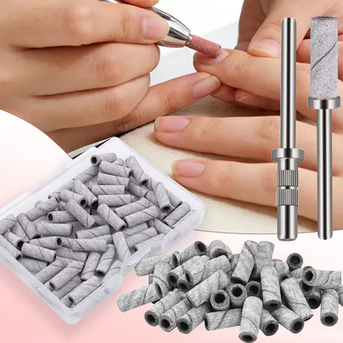 120/150/180/240 Grit Nail Sanding 3MM Nail Mini Sanding Ring Bands Nail Art 120/150/180/240 Grit Small Sand Circle Sharp Sand Carving Removal Manicure Tool
