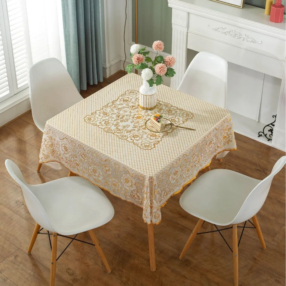 

Oil-proof Waterproof Square Tablecloth Oil Resistant Washable Printed Table Cover Anti-Scald Anti Slip Table Mat Household