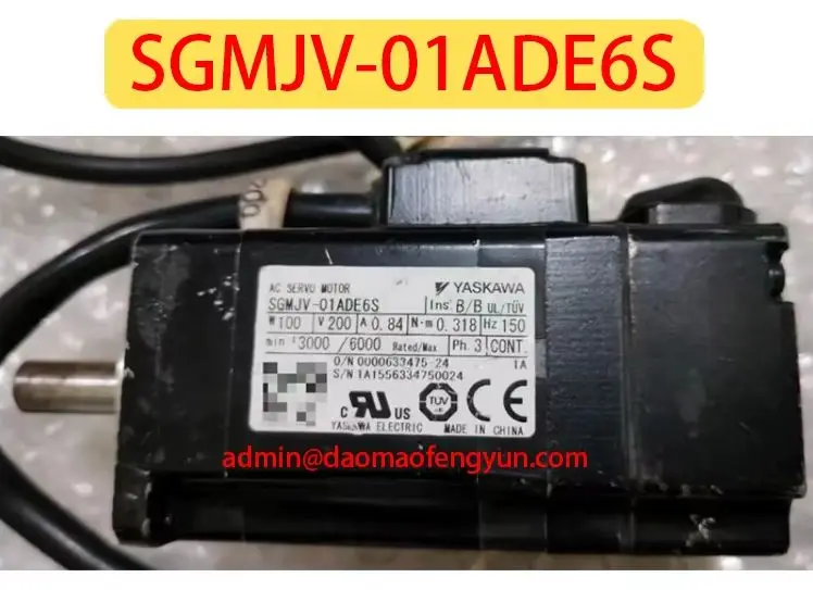 Used Genuine original SGMJV-01ADE6S Servo Motor，SGMJV 01ADE6S，Fast shipping