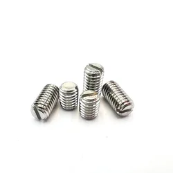 5/10pcs M1.2 M1.4 M1.6 M2 M2.5 M3 M4 M5 M6 M8 GB73 304 Stainless Steel Slotted Head Flat Point End Headless Grub Bolt Set Screw