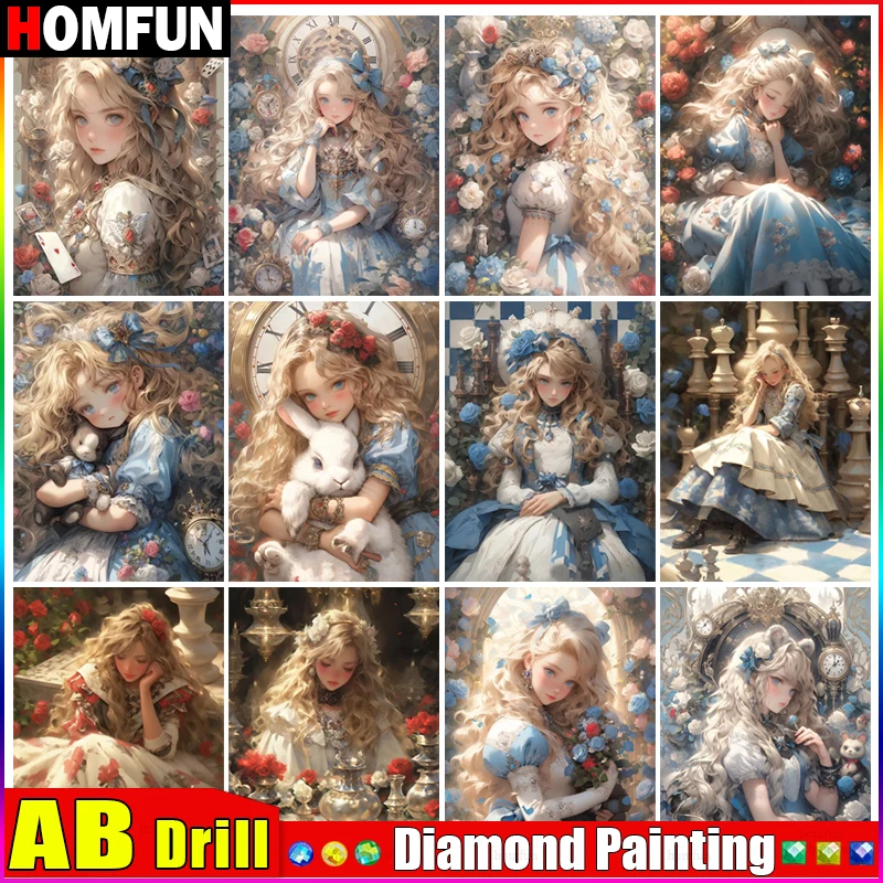 Homfun ab 5d diy pintura diamante 