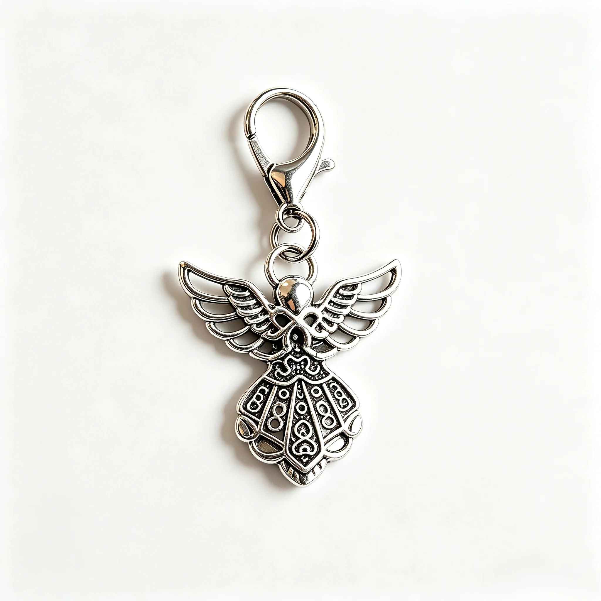 Engel-Charm-Schlüsselanhänger, Vintage, hohler Engel-Anhänger, Schlüsselring, 10 Stück, Metall-Karabinerverschluss, Schlüsselhalter für Tasche, Geldbörse, Autoschlüssel, Geschenk – Detail 4
