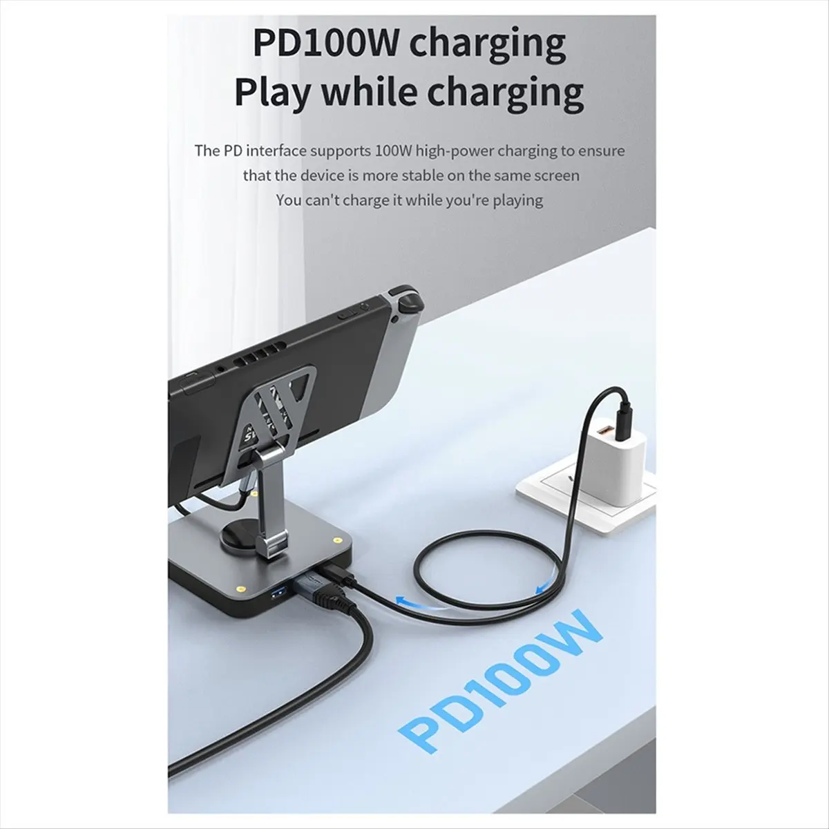 

[On Sale]Aluminum Alloy Folding Rotating Stand Docking Station Game Switch Console Base 4K HD Projection Screen Docking Station