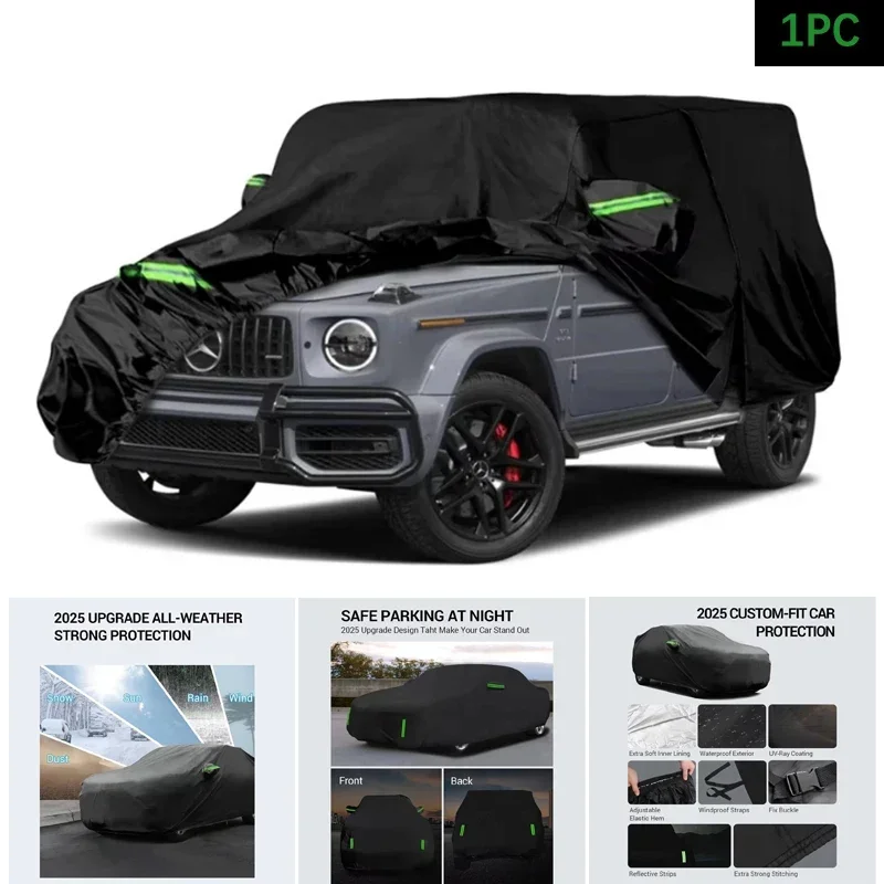 

Waterproof Car Cover with Zipper Door Windproof Bands for Snow Rain Dust Hail Protection For 2004-2025 Mercedes Benz G-Class