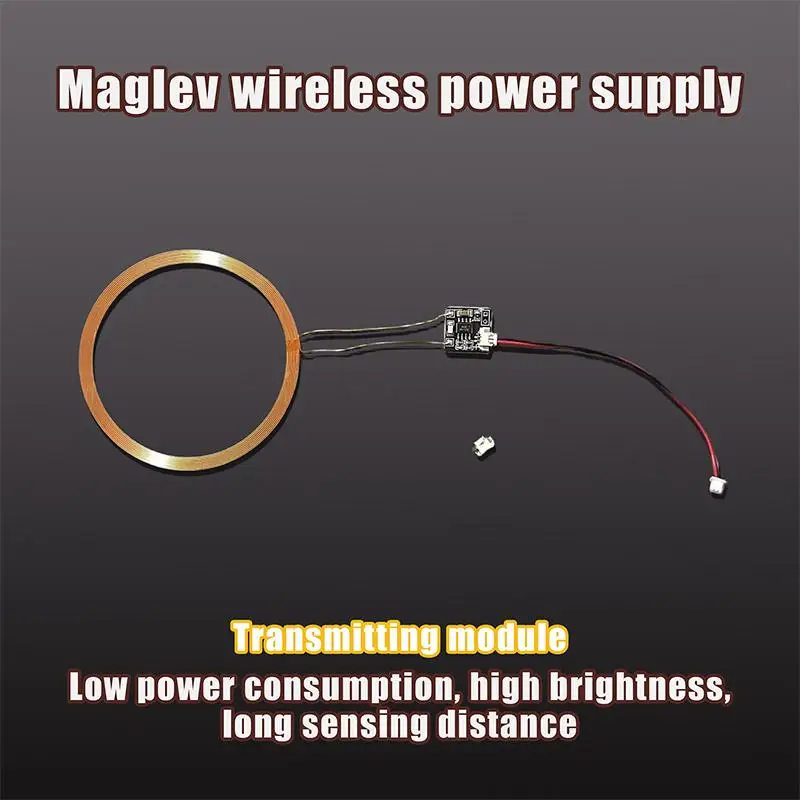 LED Receiver Light Magnetic Levitation Wireless Power Supply Module DC 12V Transmitter Coil Induction Lamp Set