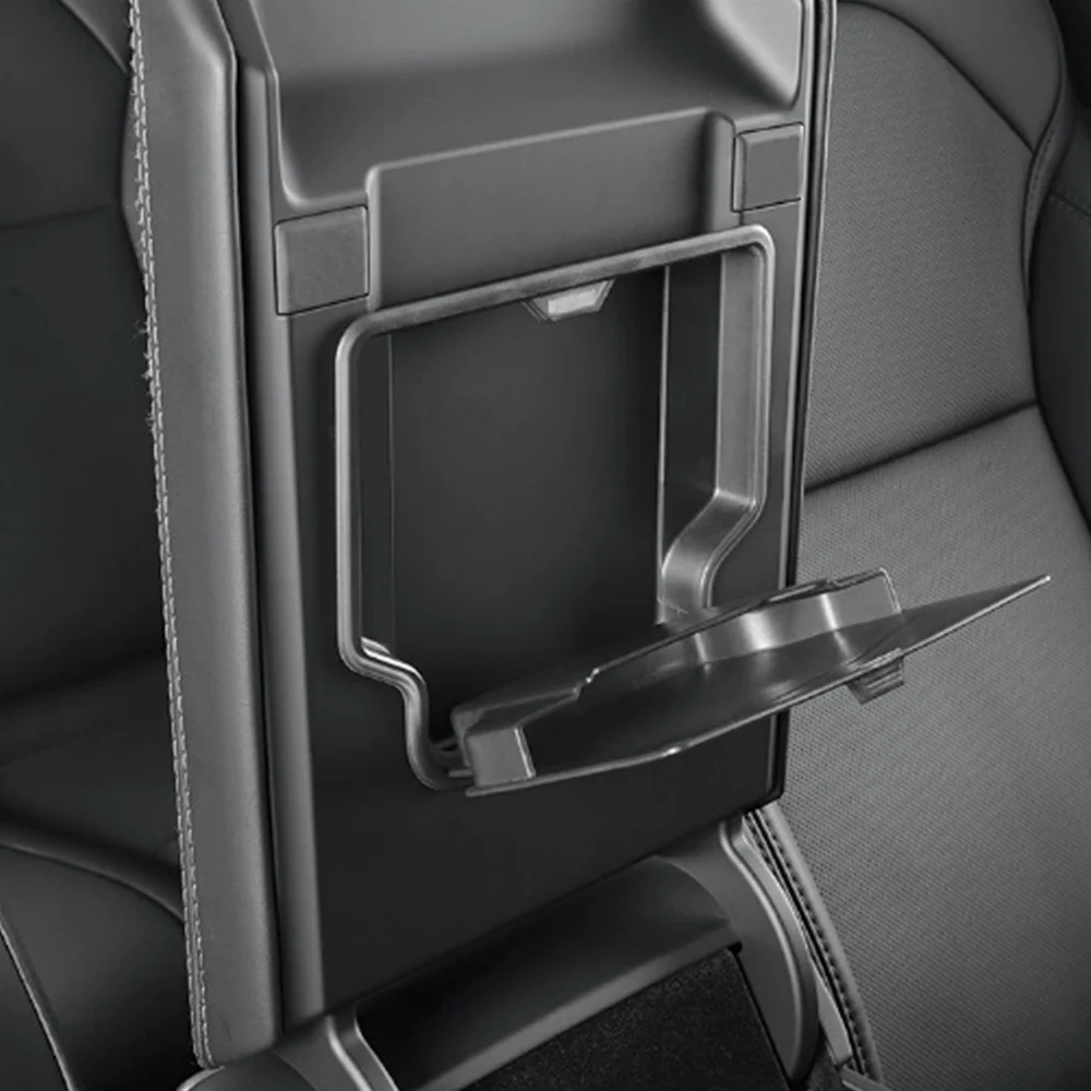 Magnetische Versteckte Aufbewahrungsbox für Tesla Model YL Y Juniper 2025 2026 Armlehnen-Deckel-Organizer Transparente Schwarze Hülle – Detail 4