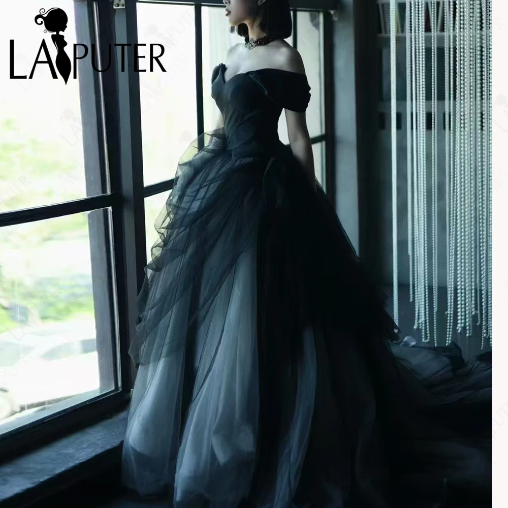 Robe de soirée noire de luxe, robe de bal en feuilles de perles colorées, courte devant et dos Long, robe formelle pour dames