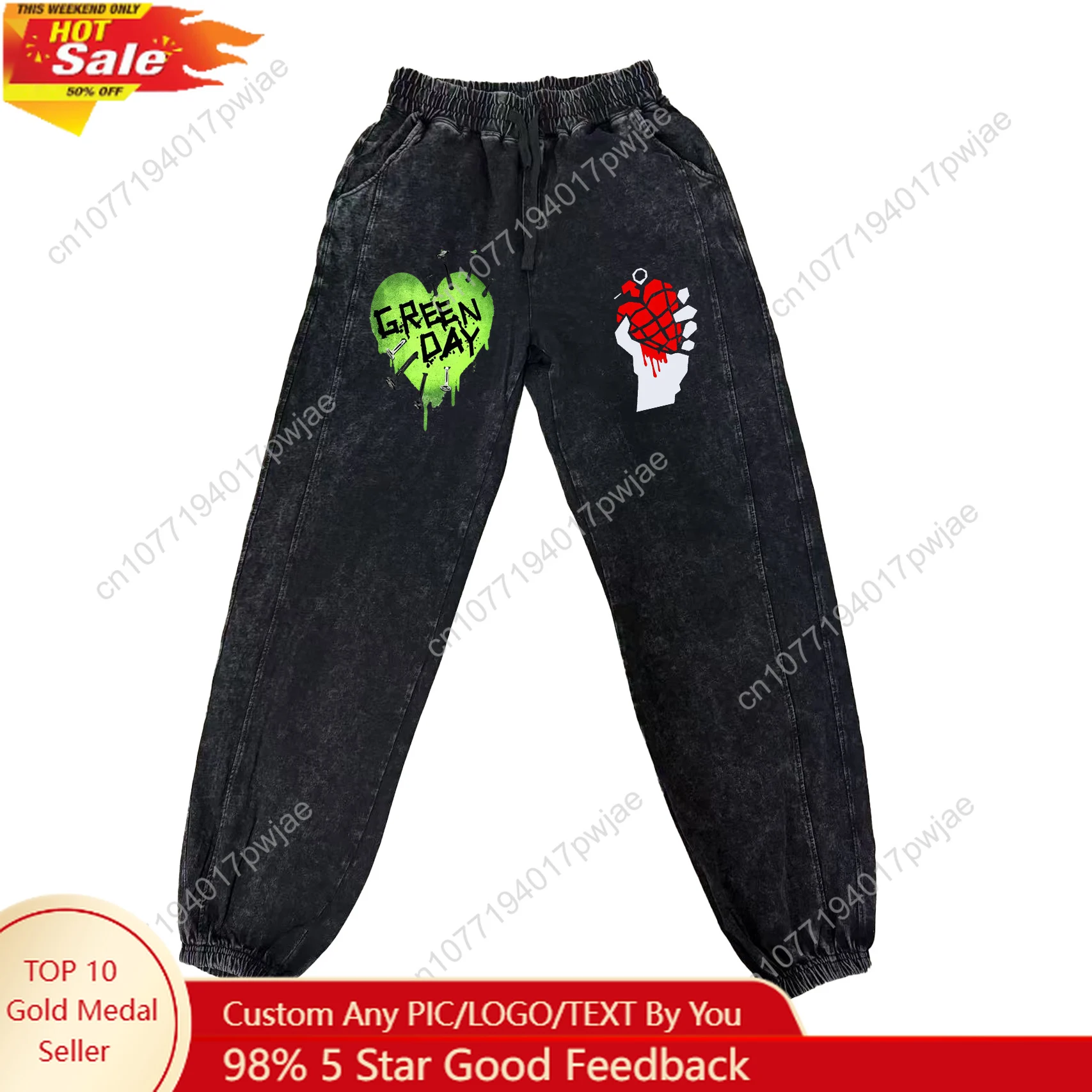 

Green Day Pop Rock Band Pants Man Woman Teenager Retro Vintage Trousers Cotton Elastic Sweatpant Custom Made Pant With Pocket