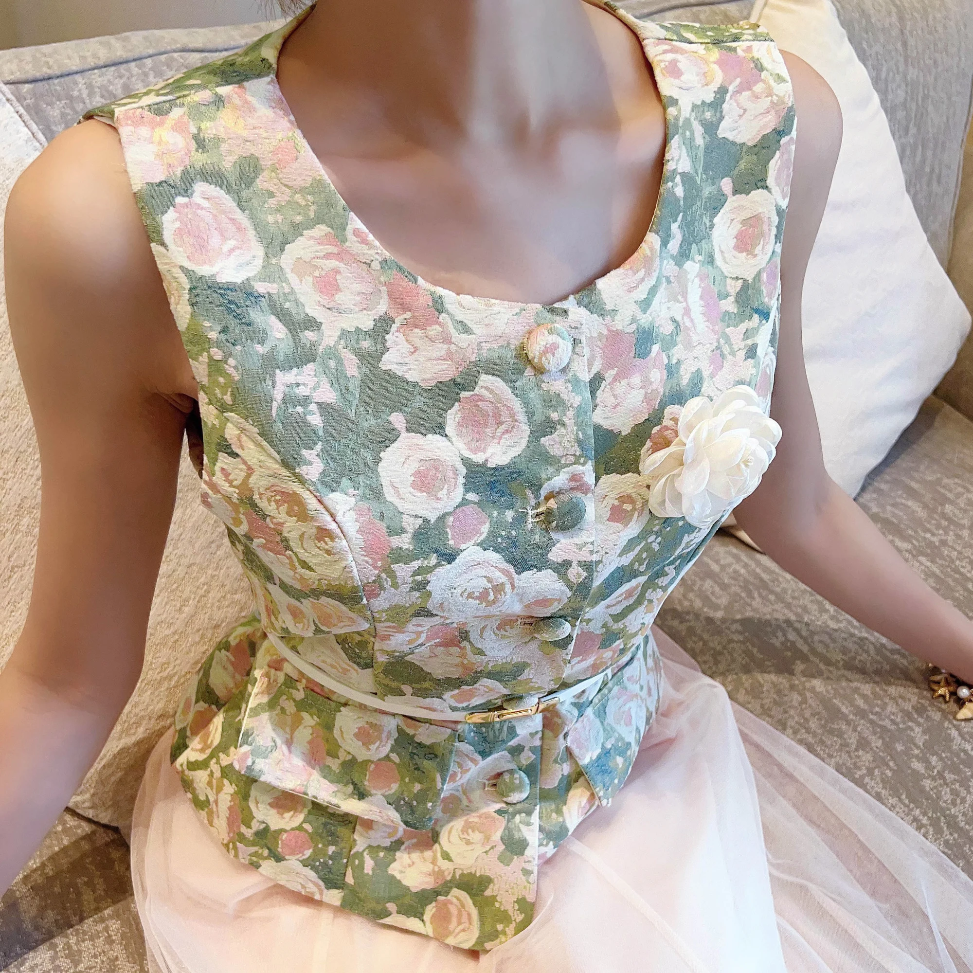 Conjunto de Duas Peças Estilo  - Embroidery Vest avaliação e preço