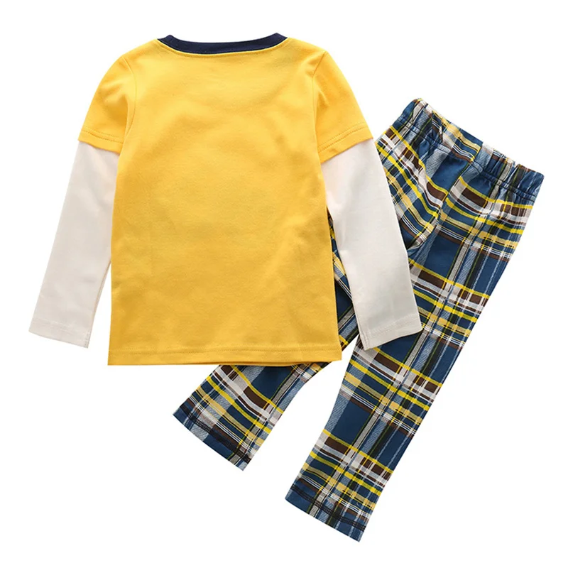 Jumping Applique Clothing Sets Baby Boys Autumn Suits For  Motor Bike Children Clothes Tops + Pants Clothing Sets