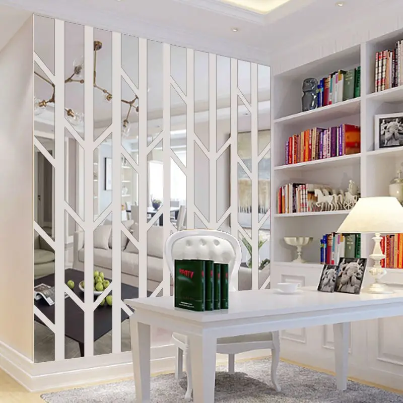 

Acrylic Material Background Wall Home Living Room Dining Room TV Sofa Entrance Self-adhesive Mirror Stickers Decoration Bright