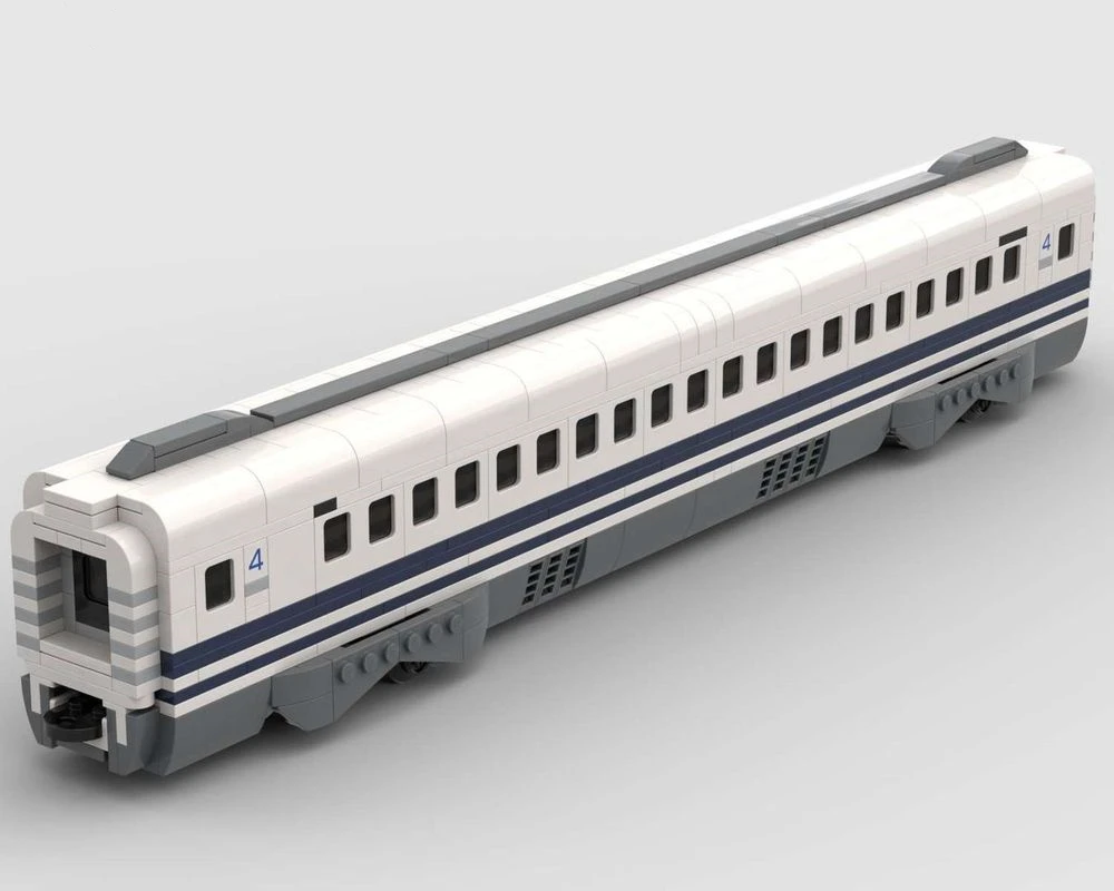 

Small grain MOC train series railway track Shinkansen N700 multiple units assembled toy model children's birthday gift