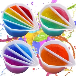 Color Mixing Split Cup For Pouring Paint DIY Handmade Fluid Bear Crystal Drip Silicone Mold  Art