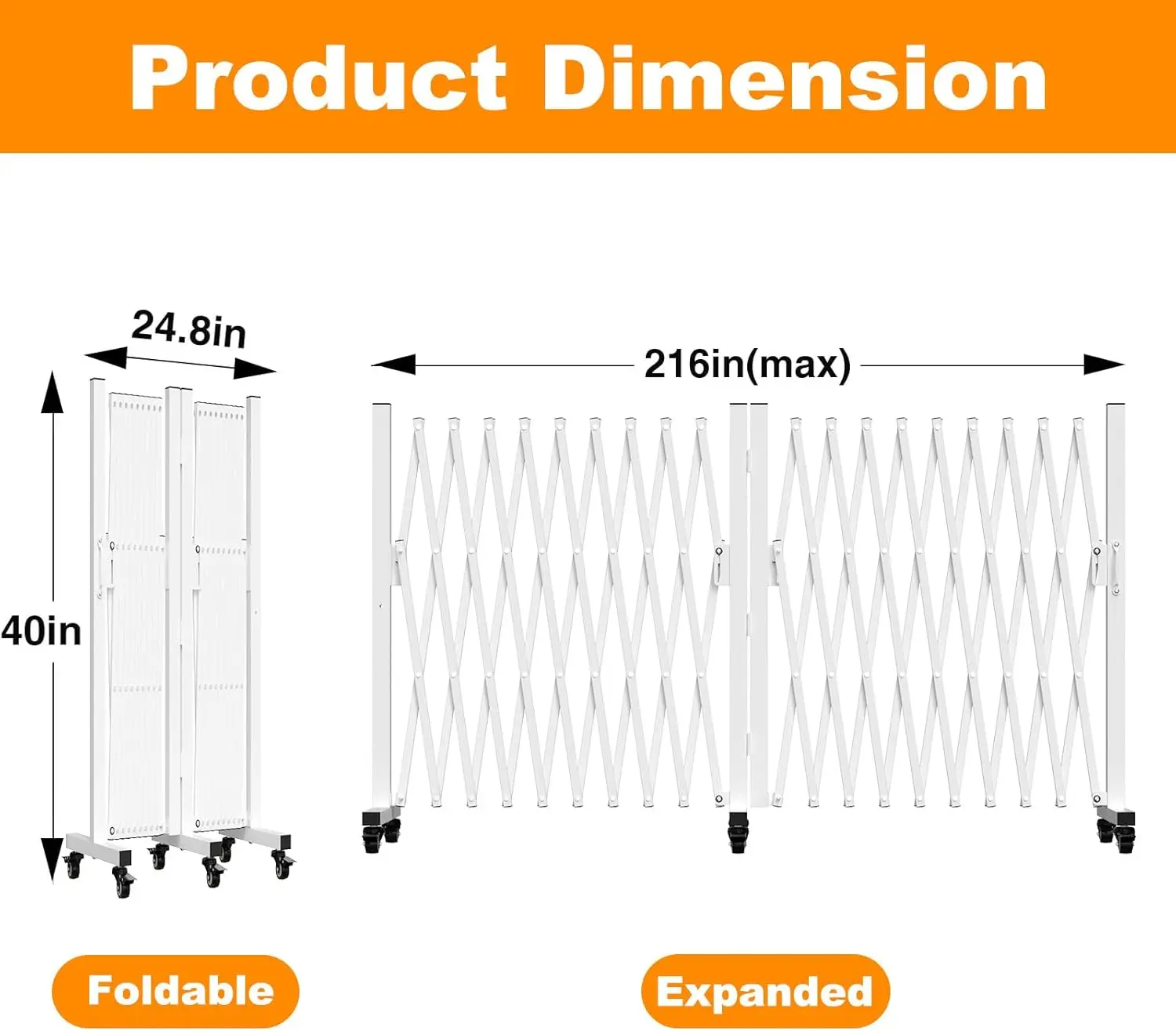 Tsayawa 18 Feet Wide Rotating Driveway Gate Fence For Dogs Outdoor - 41.3