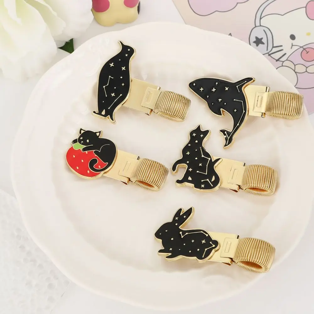 

Металлический держатель для ручек в виде животных с эмалевым покрытием, пружинные зажимы для ручек, надежный захват, защита от потери, держатель-петля для ручек