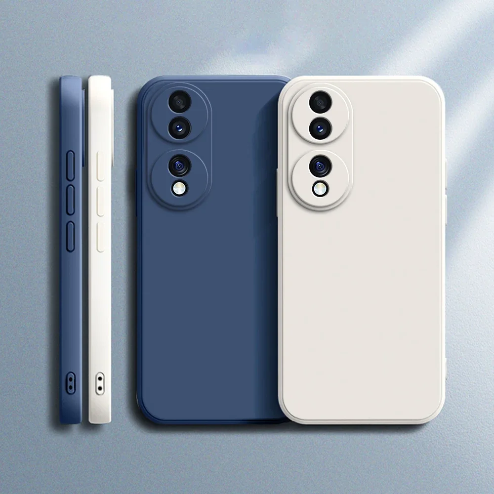 Osłona tylnej obudowy aparatu dla Honor 90 Pro Honor90 90Pro 5G Miękka kwadratowa płynna silikonowa podstawa Oryginalne, odporne na wstrząsy luksusowe etui