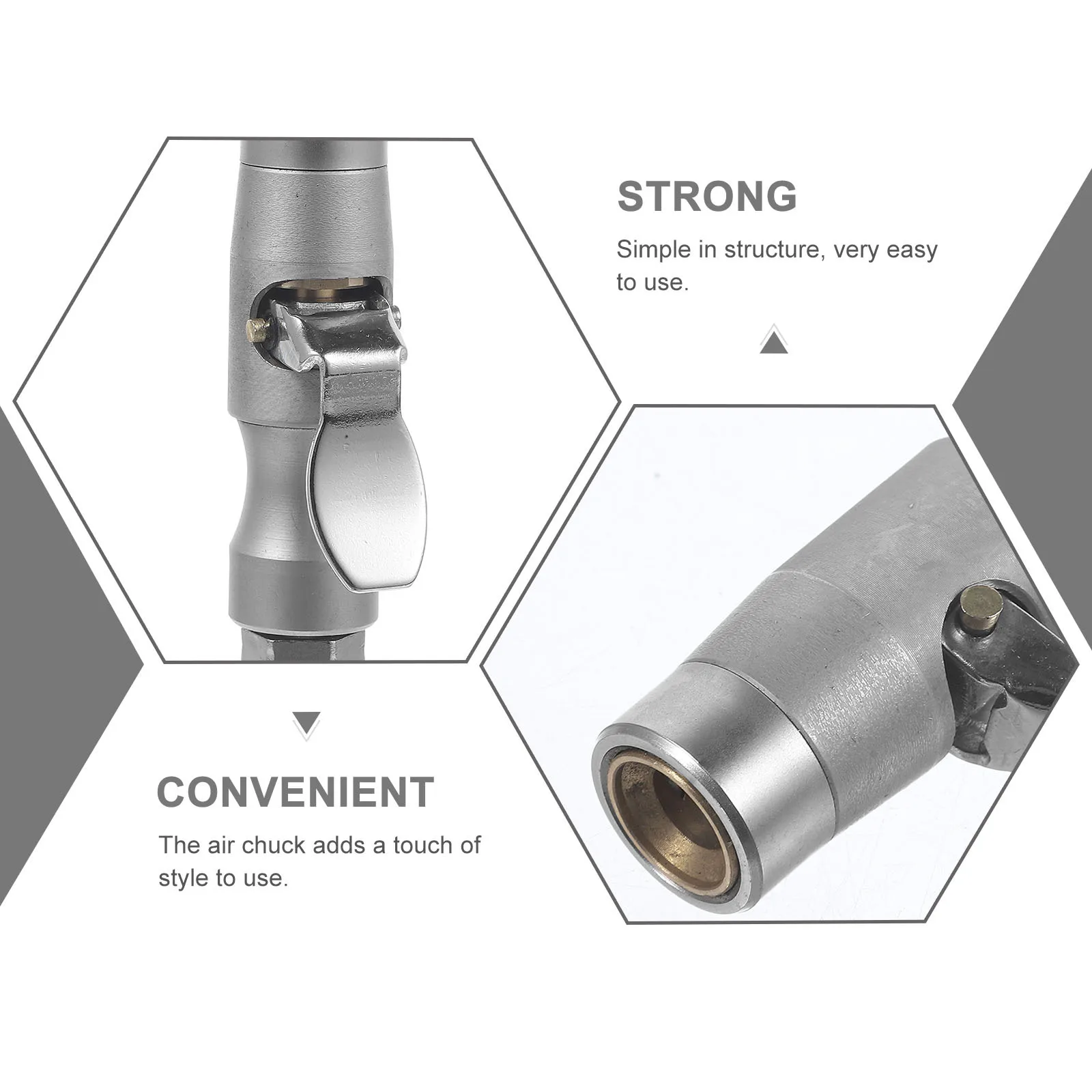 

Self-Locking Air Chuck for Tires Heavy Duty Copper Build Portable Tire Inflation Chuck Quick Connect Compatibility