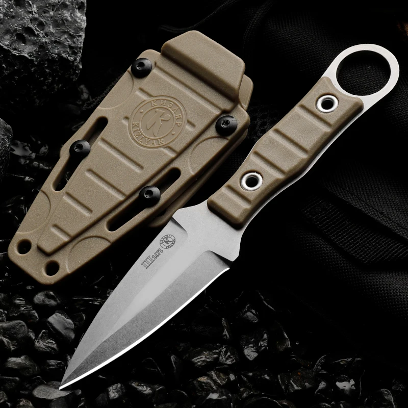 High quality AUS-8 steel fixed blade, straight outdoor knife, wilderness survival knife, G10 handle men's small knife